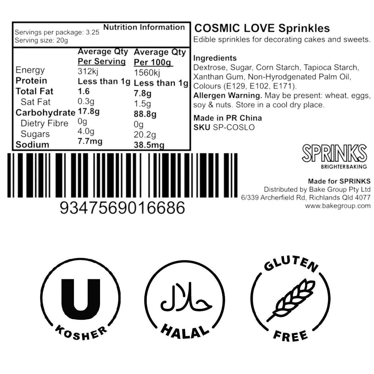 Sprinks Cosmic Love Sprinkles 500g