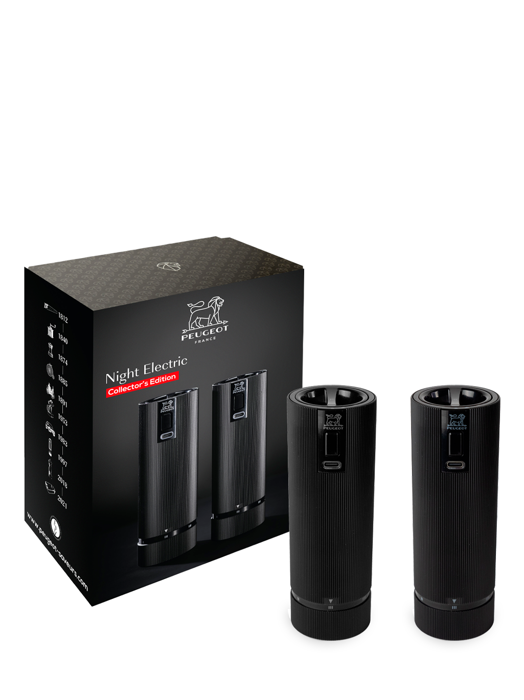 Peugeot Line Night Electric u'Select Salt & Pepper Mill Gift Set - 15cm