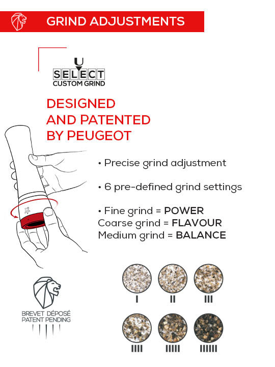 Peugeot Daman Electric u'Select Salt & Pepper Mills Duo - 16cm