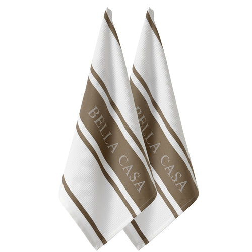 Ladelle Bella Casa Latte 2pk Kitchen Towel