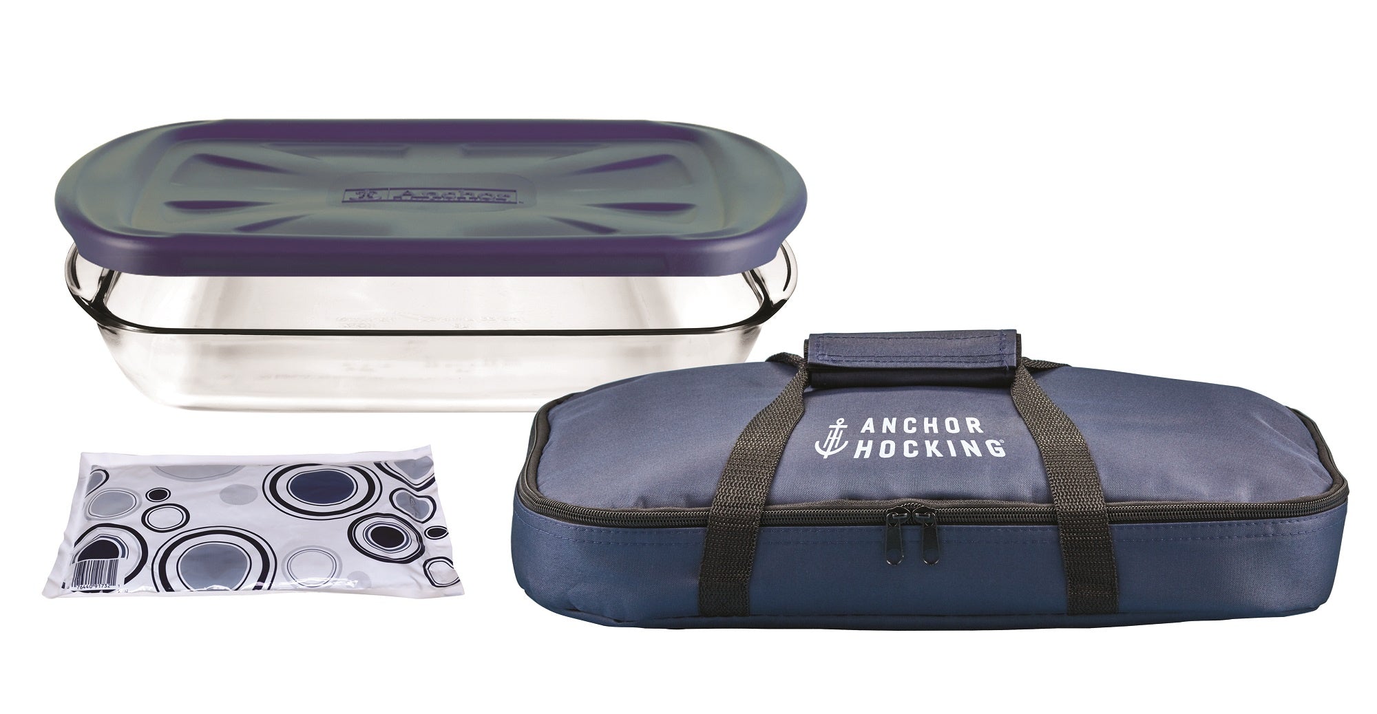 Anchor Hocking Essentials 4 Piece Bake N Take Set - Navy