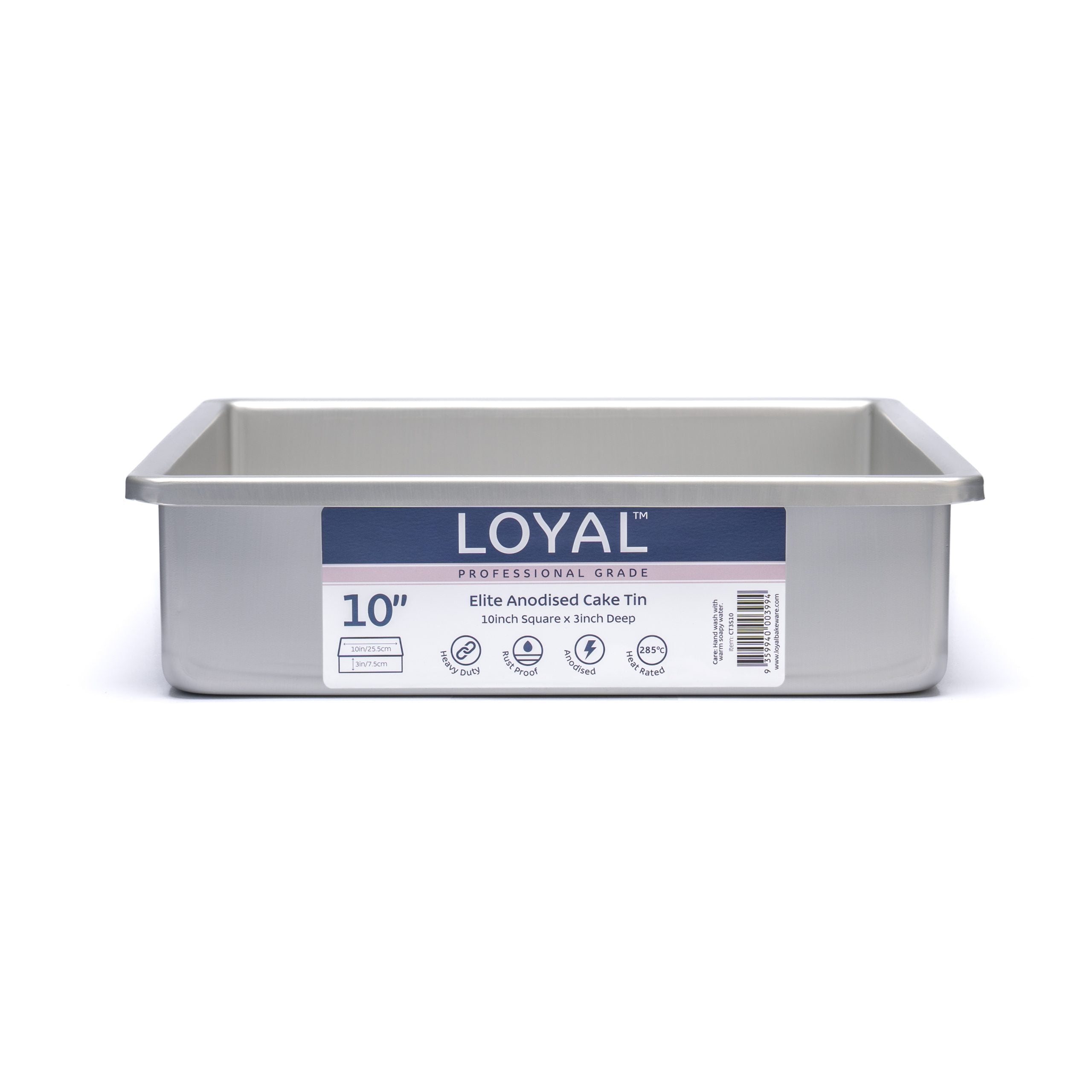 LOYAL Elite Anodised Square Cake Tin 10 Inch