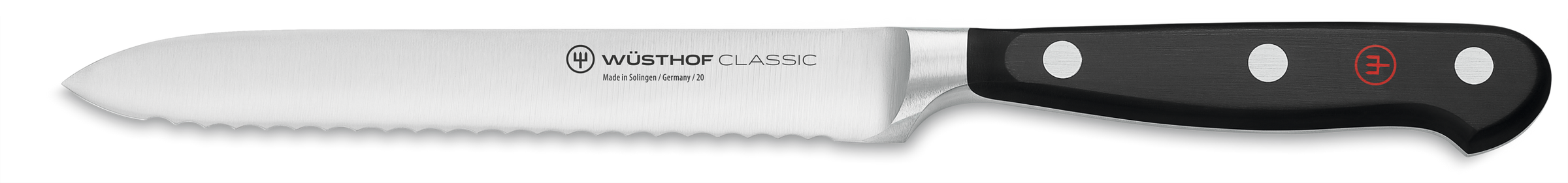 Wusthof Classic Black Serrated Utility Knife - 14cm