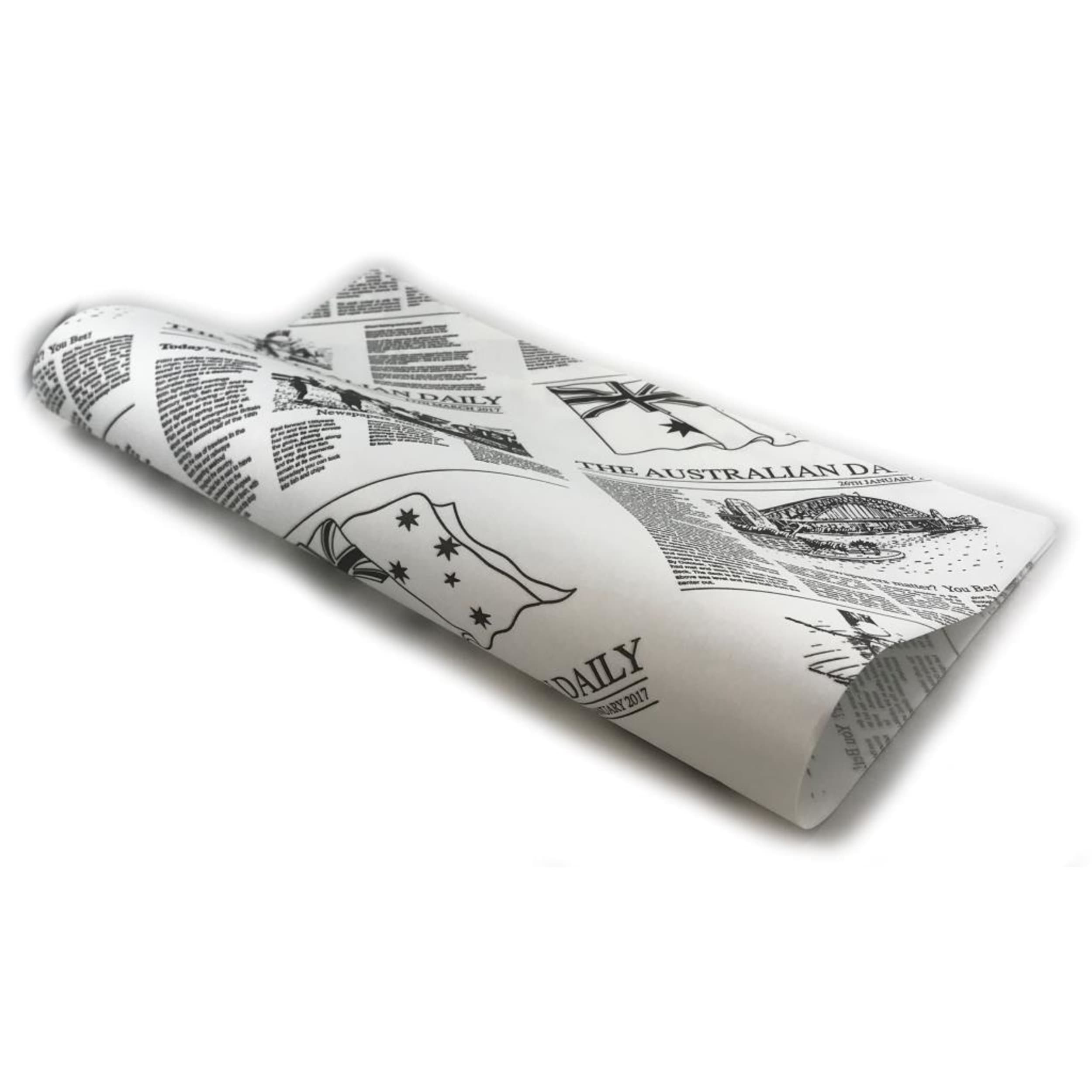 Catering Collection Greaseproof Paper Newsprint 28gsm 1/2Cut 400x330mm Ream 200