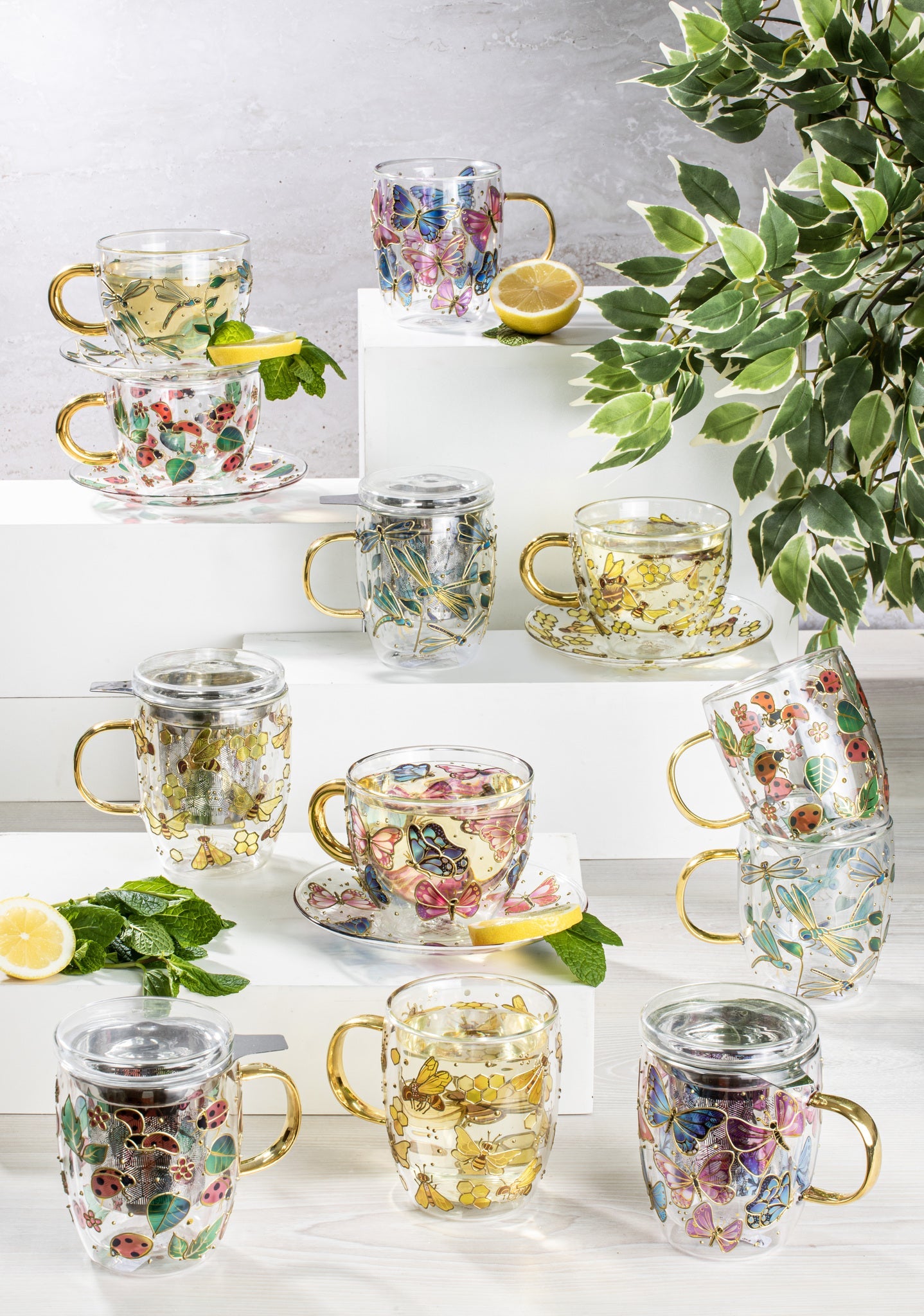 Ashdene Natures Keepers Ladybug Double Walled Glass 3pc Infuser