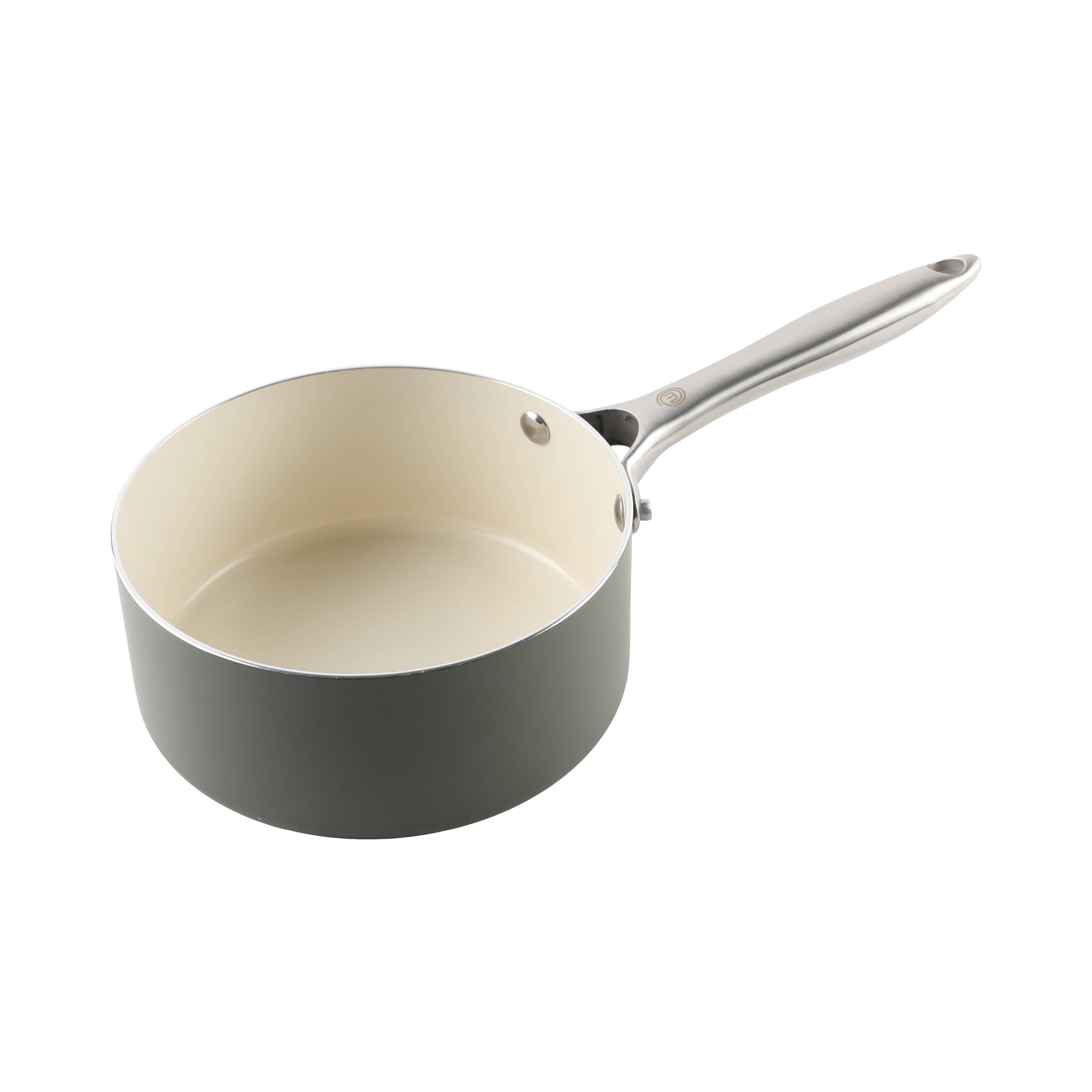 MasterChef Sage Elementa Saucepan with Lid 18cm Sage & Cream