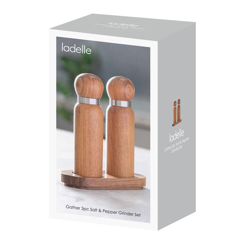 Ladelle Gather Natural 3pc Salt & Pepper Grinder Set