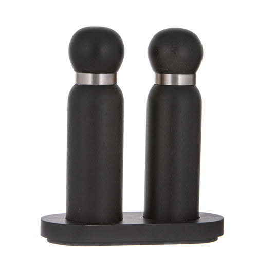 Ladelle Gather Black 3pc Salt & Pepper Grinder Set