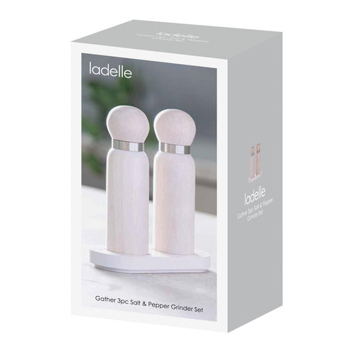 Ladelle Gather White Wash 3pc Salt & Pepper Grinder Set