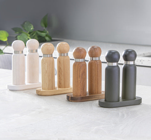 Ladelle Gather Black 3pc Salt & Pepper Grinder Set