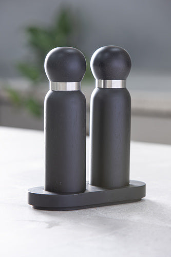 Ladelle Gather Black 3pc Salt & Pepper Grinder Set