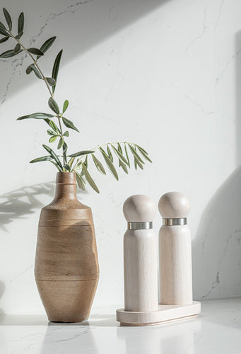 Ladelle Gather White Wash 3pc Salt & Pepper Grinder Set