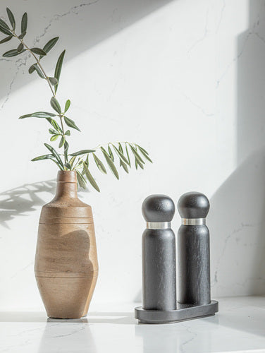 Ladelle Gather Black 3pc Salt & Pepper Grinder Set