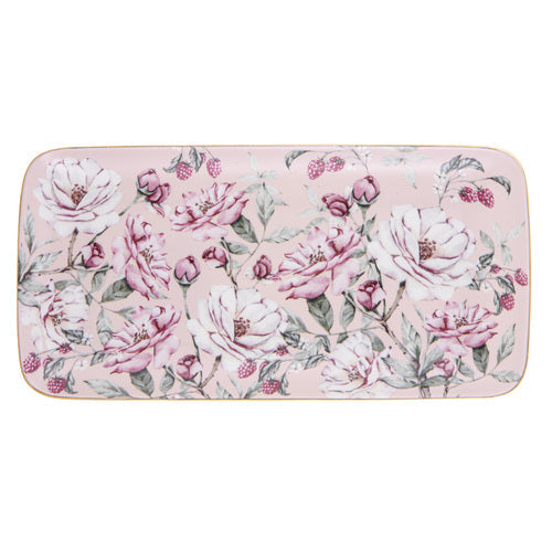 Ashdene Raspberry Rose Rectangle Platter