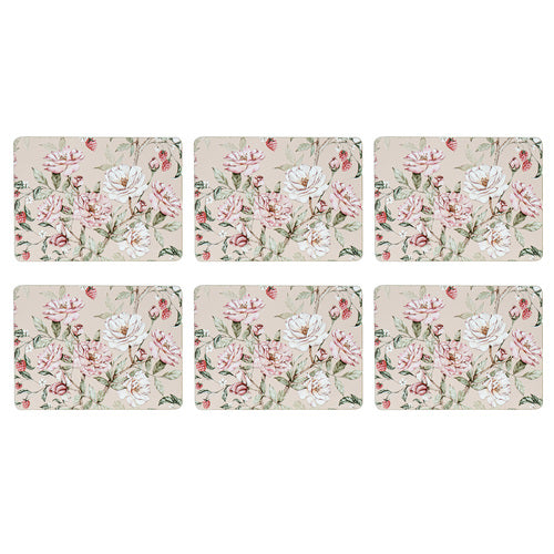 Ashdene Raspberry Rose 6pk Placemat
