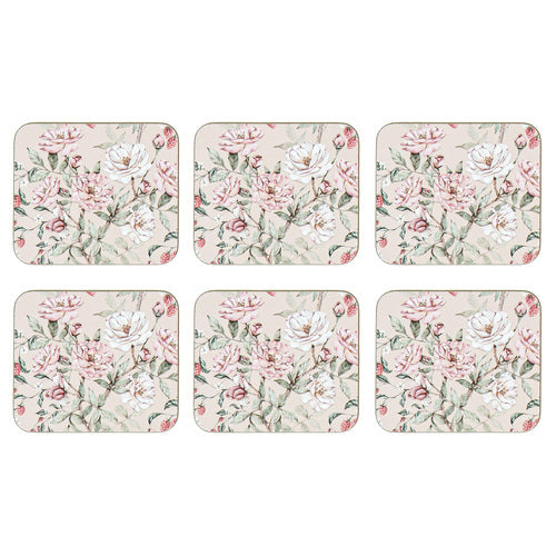 Ashdene Raspberry Rose 6pk Coaster