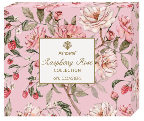 Ashdene Raspberry Rose 6pk Coaster