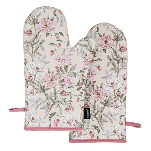 Ashdene Raspberry Rose 2pk Oven Mitt