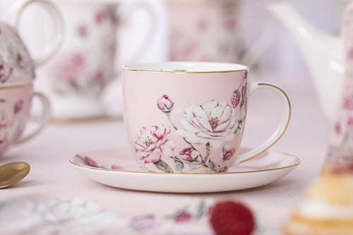 Ashdene Raspberry Rose Cup & Saucer