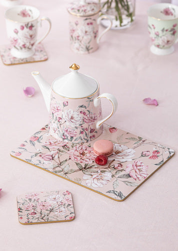 Ashdene Raspberry Rose 6pk Coaster
