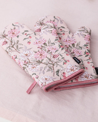 Ashdene Raspberry Rose 2pk Oven Mitt
