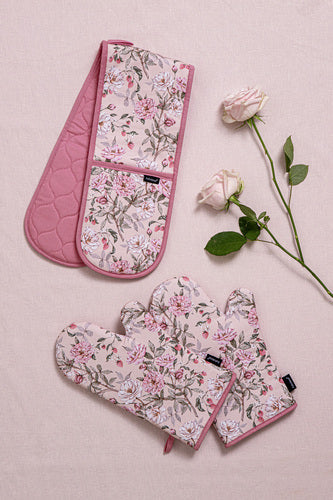 Ashdene Raspberry Rose Double Oven Mitt