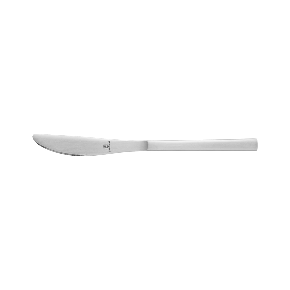 Fortessa Titan Arezzo Brushed Table Knife (Solid Handle - Semi-Matte Silver) (12 Pack)