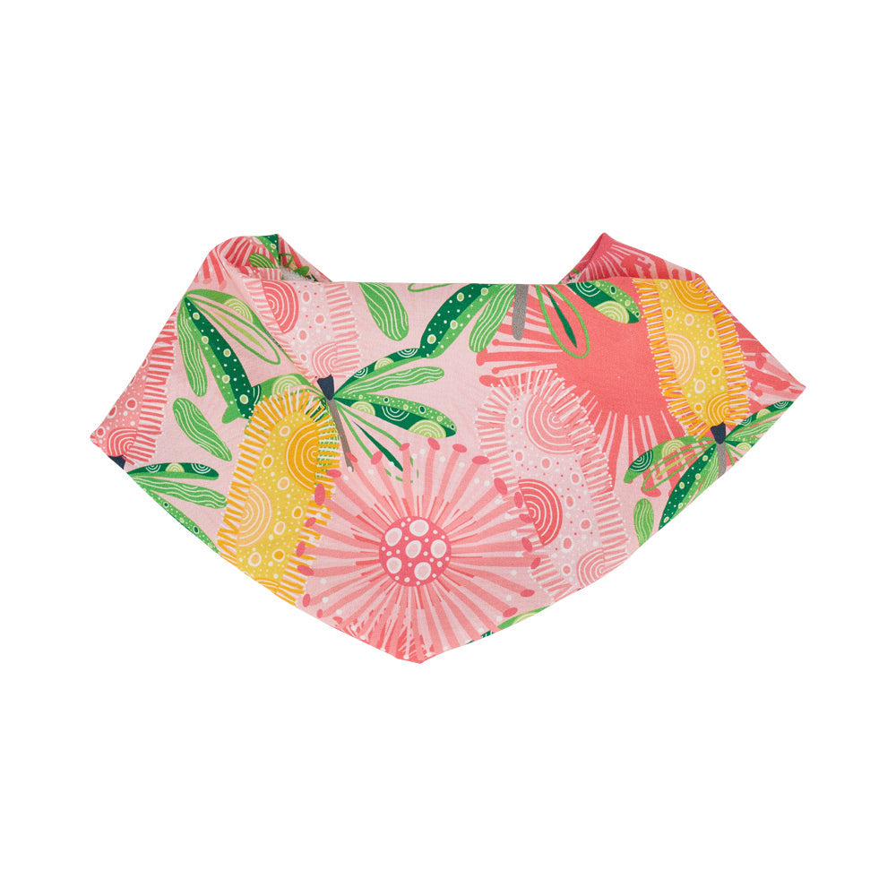 Annabel Trends Cotton Bandana Bib Pink Banksia
