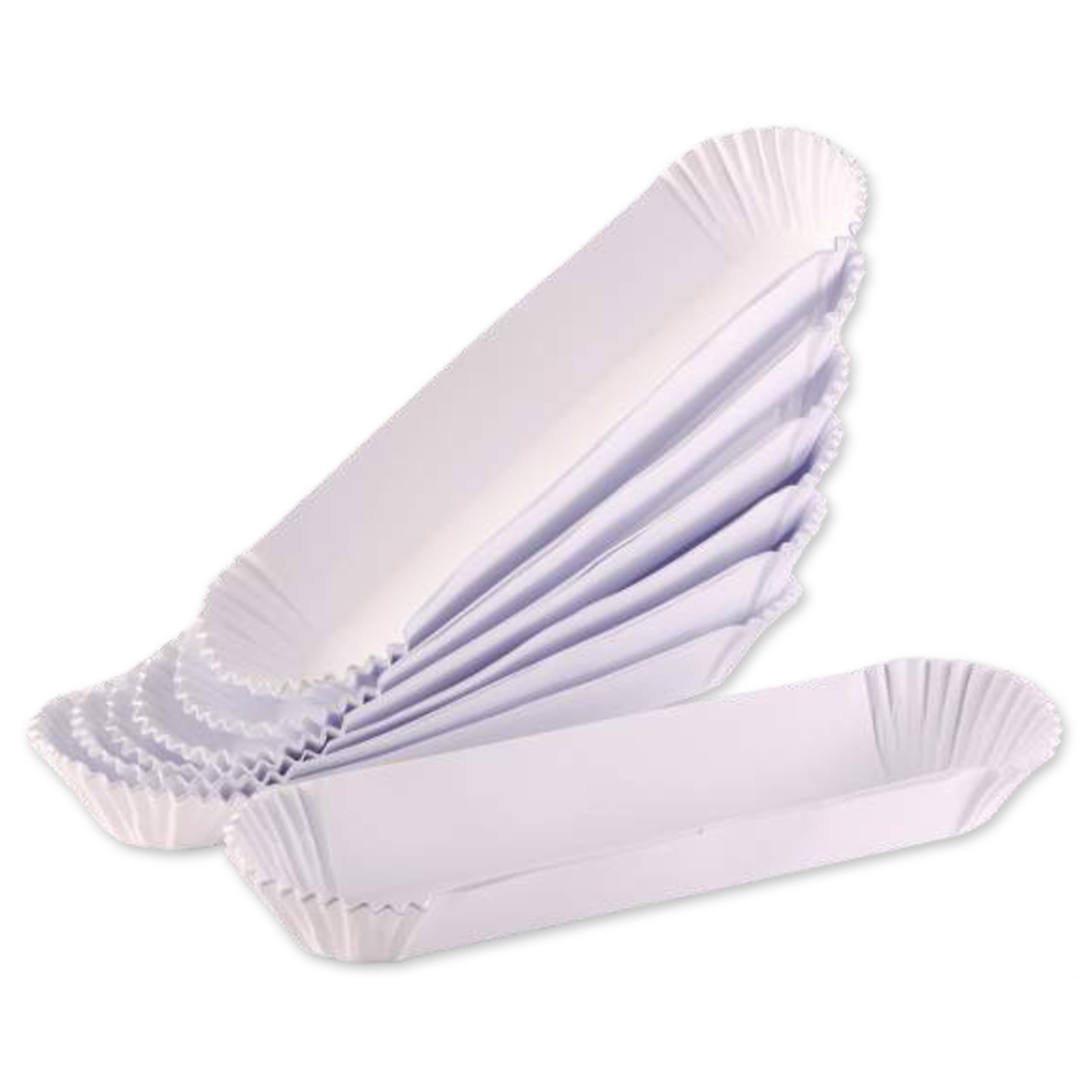 Catering Collection Hot Dog Tray White Food Board (250 x 40mm) (250 Pack)