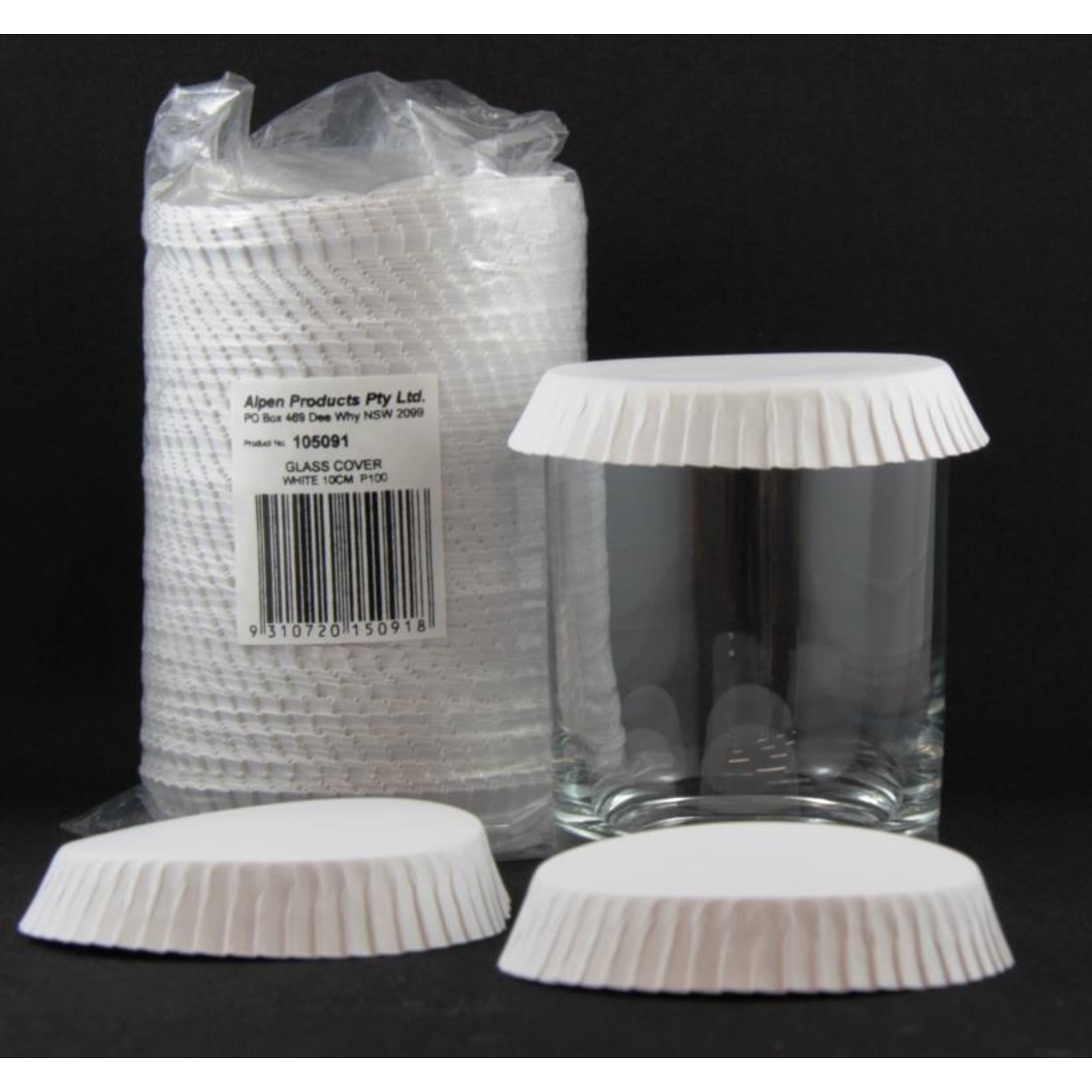 Catering Collection Glass Cover Paper White Base 70mm Wall 15mm (100 Pack)