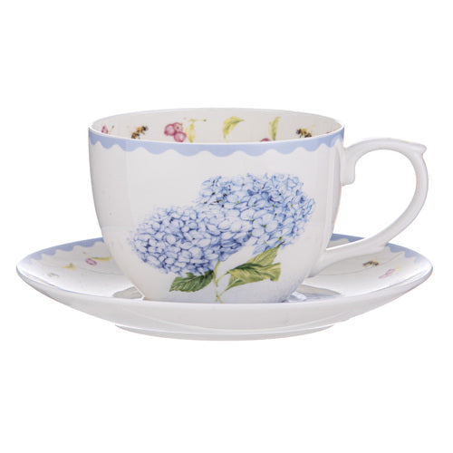 Ashdene Garden Bouquet Hydrangea Blue Cup & Saucer
