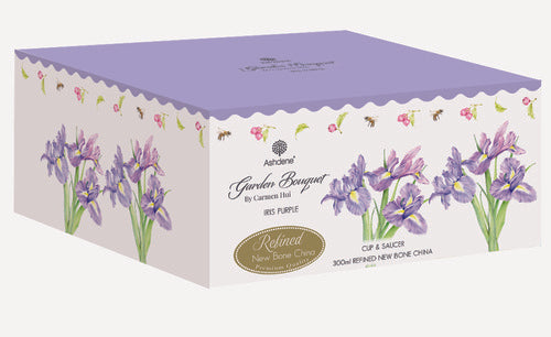 Ashdene Garden Bouquet Iris Purple Cup & Saucer