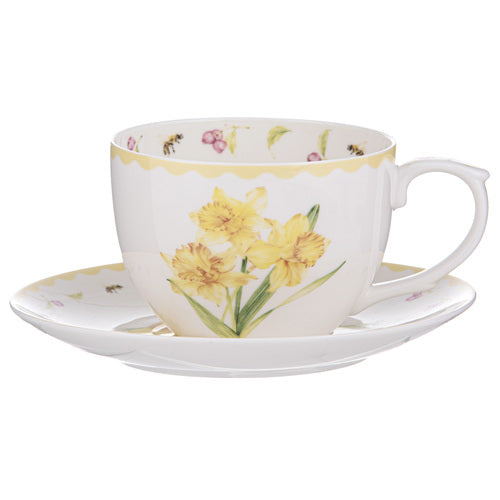 Ashdene Garden Bouquet Daffodil Yellow Cup & Saucer