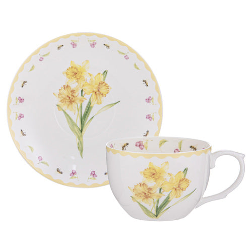 Ashdene Garden Bouquet Daffodil Yellow Cup & Saucer