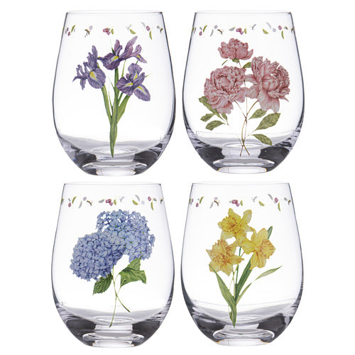 Ashdene Garden Bouquet 4pk Assorted Crystal Tumbler