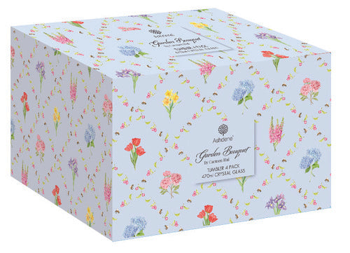 Ashdene Garden Bouquet 4pk Assorted Crystal Tumbler