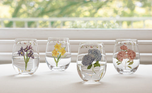 Ashdene Garden Bouquet 4pk Assorted Crystal Tumbler