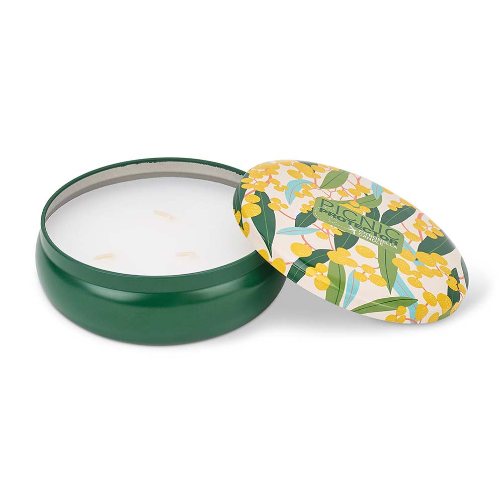 Annabel Trends Picnic Protector Citronella Candle Red & Pink Stripe