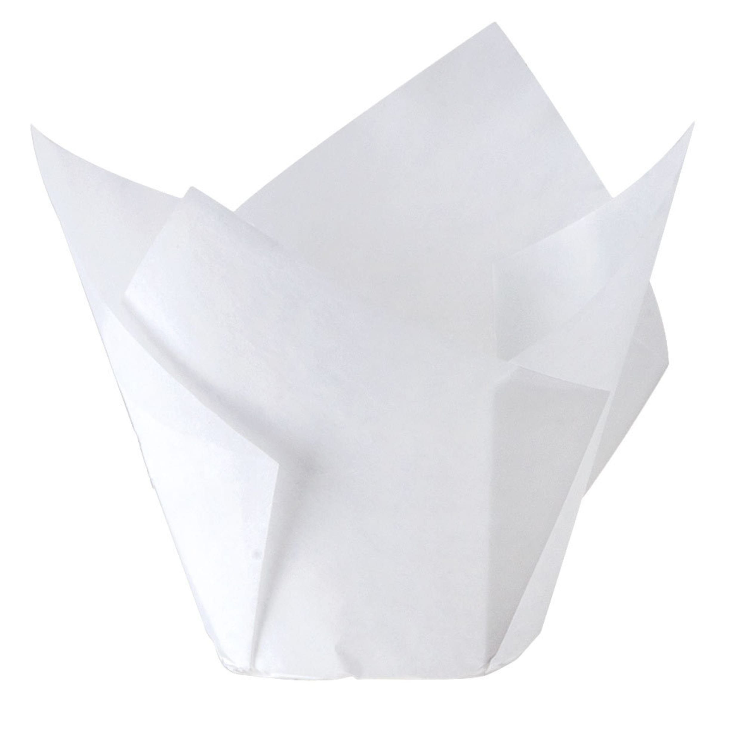 Catering Collection Tulip Muffin Wrap White (60mm high x 30mm base) (250 Pack)