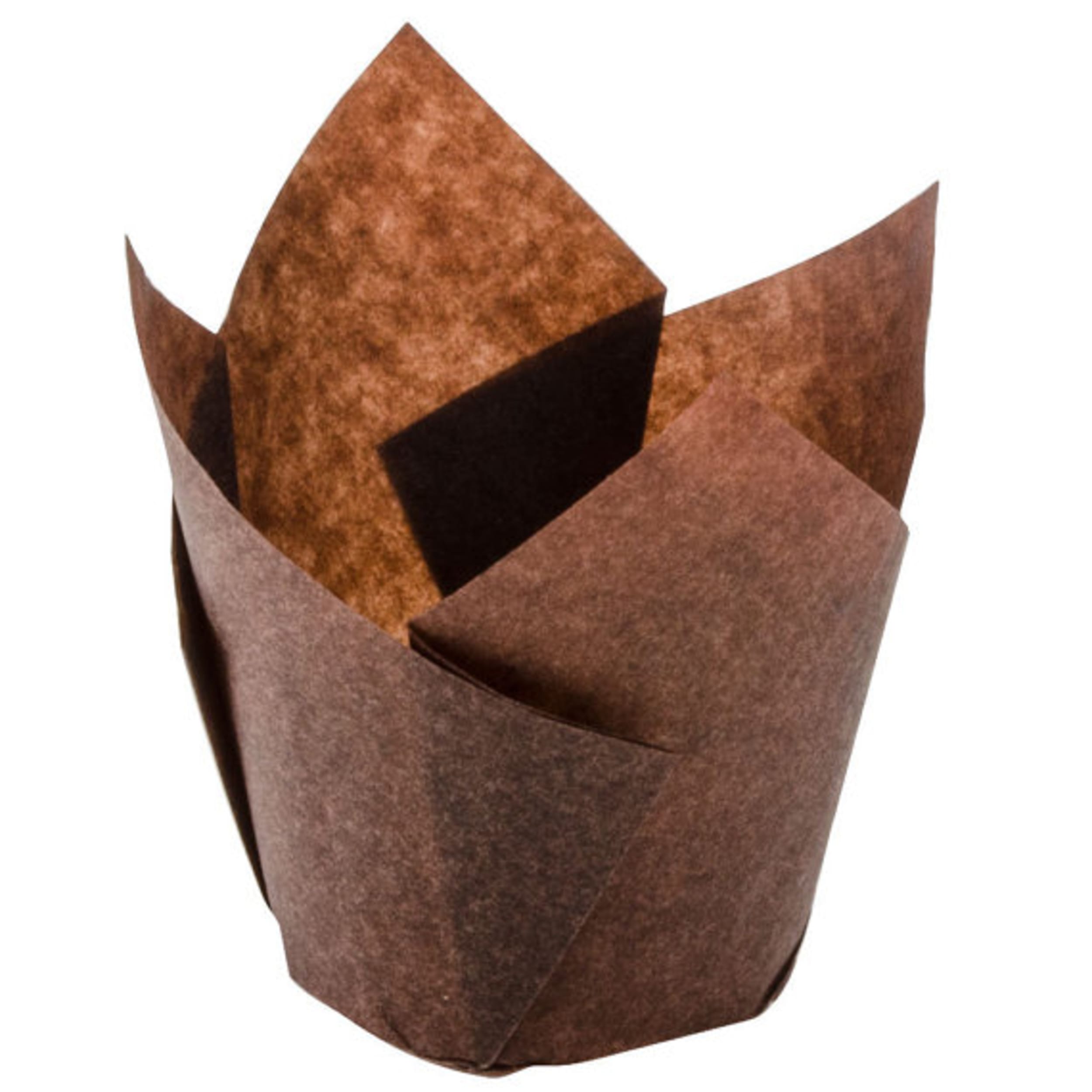 Catering Collection Tulip Muffin Wrap Brown (60mm high x 30mm base) (250 Pack)