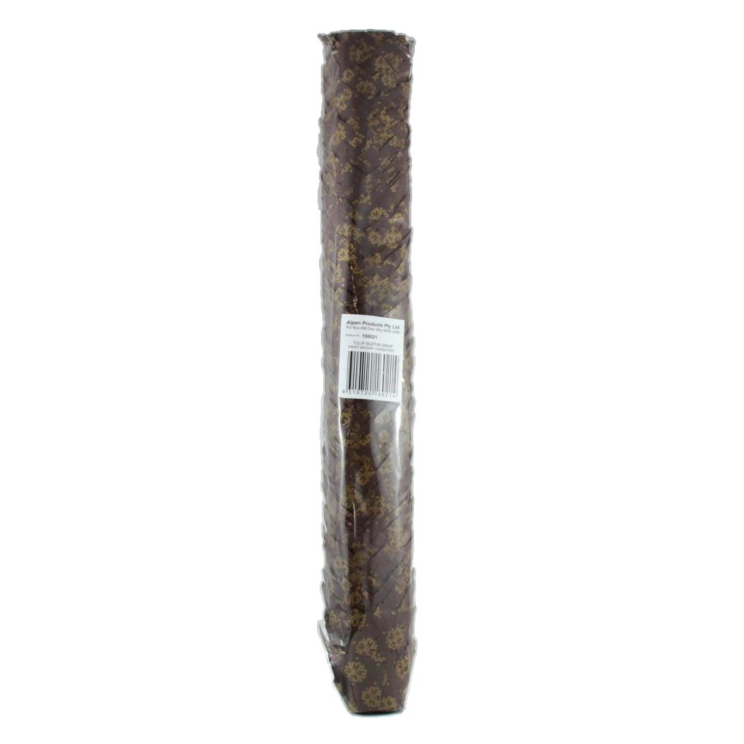 Catering Collection Tulip Muffin Wrap Gold Print Brown (60mmx30mm base) (250 Pack)