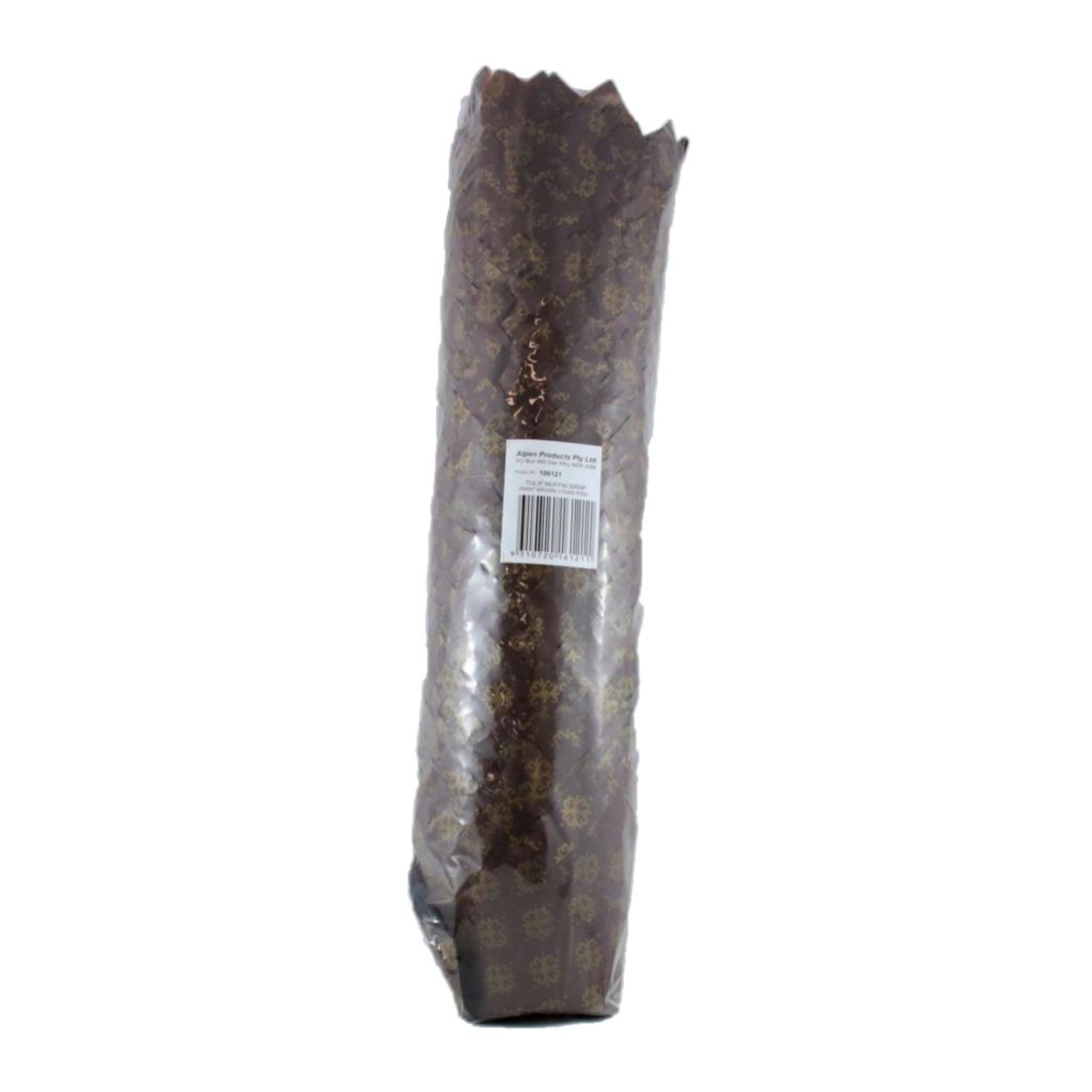 Catering Collection Tulip Muffin Wrap Gold Print Brown (90mmx60mm base) (250 Pack)