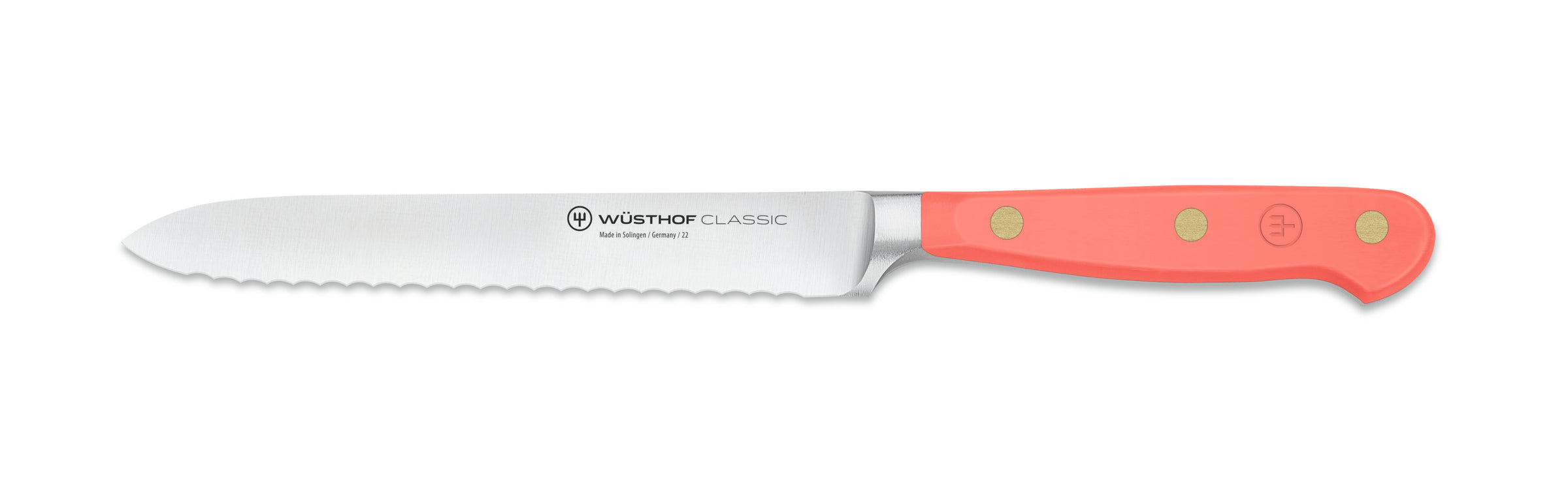 Wusthof Classic Coral Peach Serrated Utility Knife - 14cm