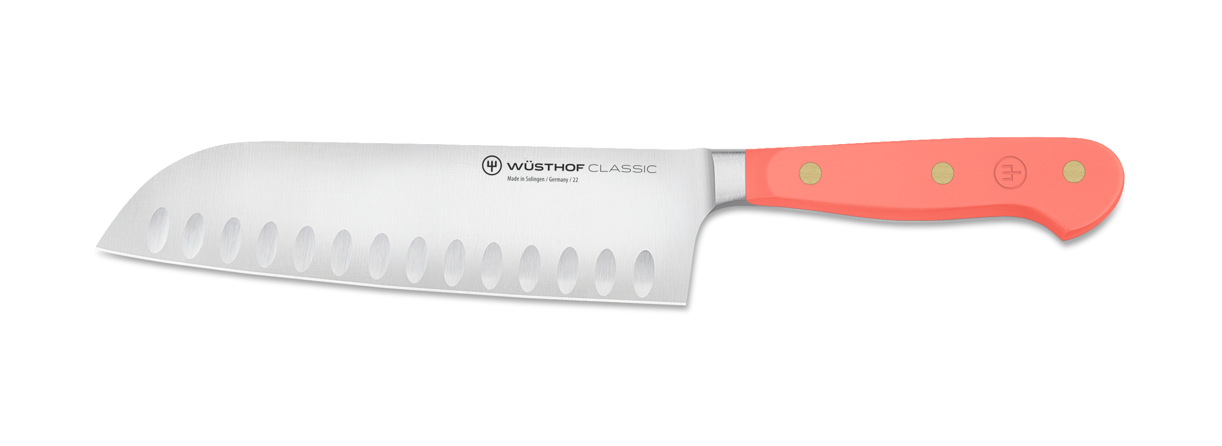 Wusthof Classic Coral Peach Santoku with Hollow Edge - 17cm