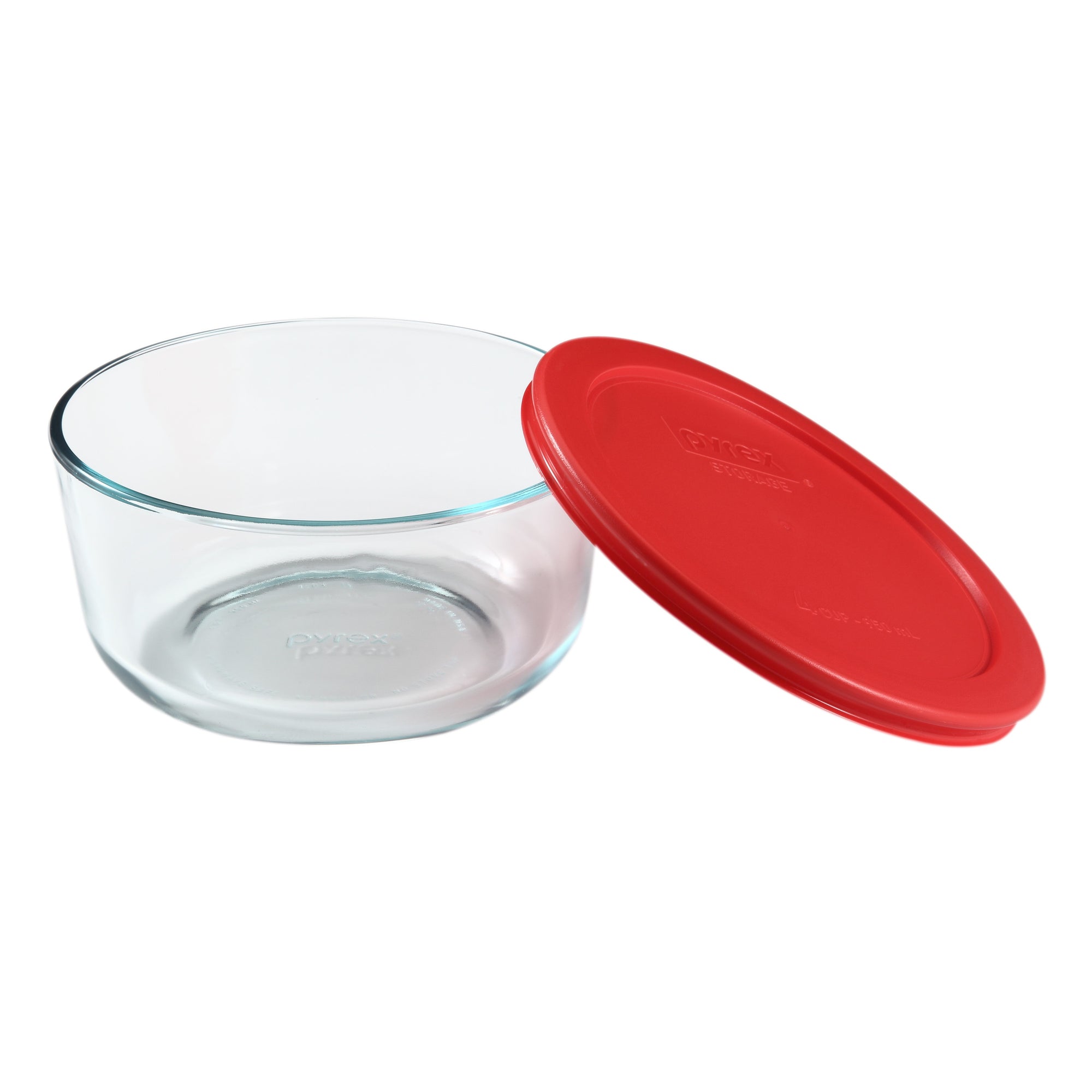 Pyrex Glass Round Container - Red (946mL)