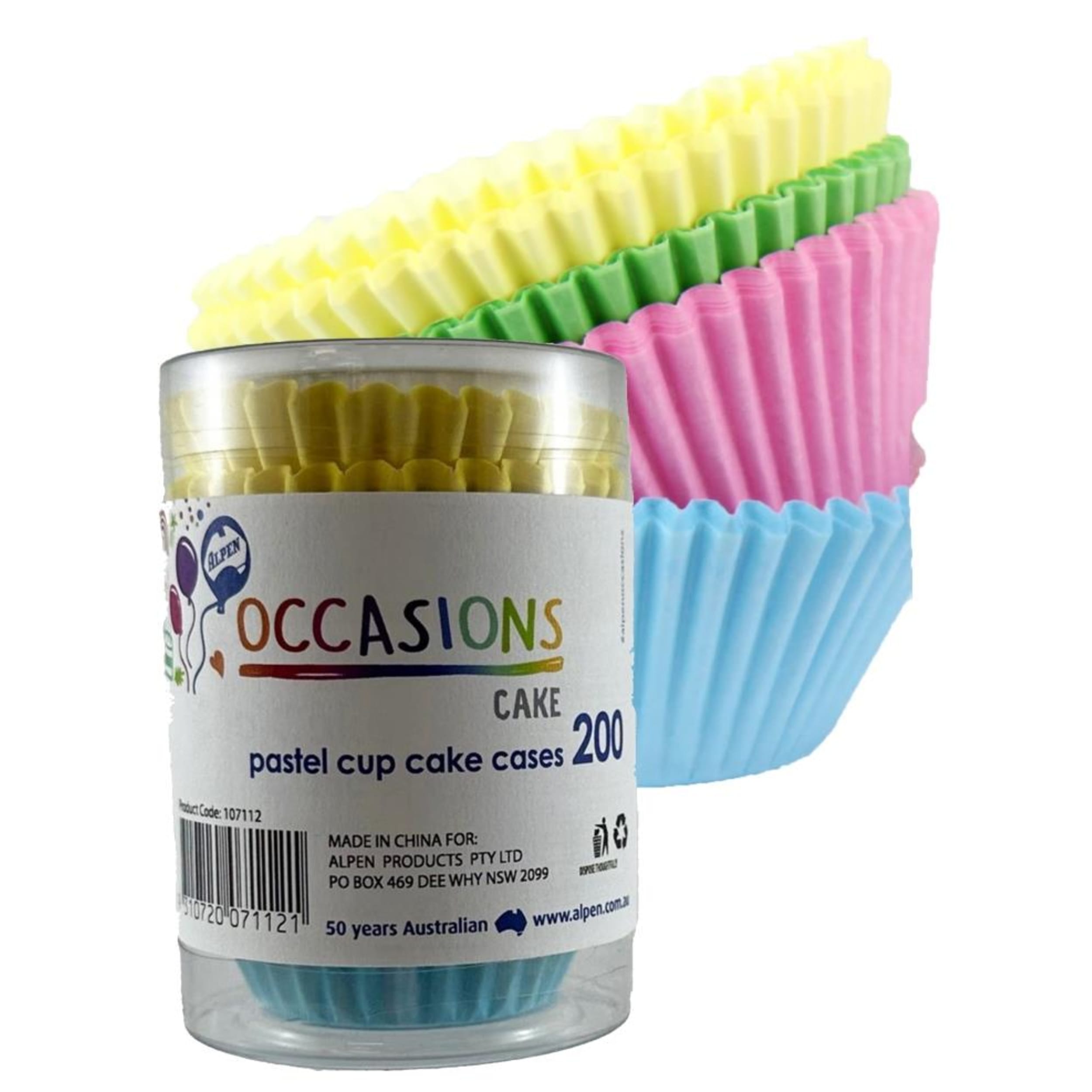 Catering Collection Cup Cake Cases Pastel Assorted (38x21mm) (200 Pack)