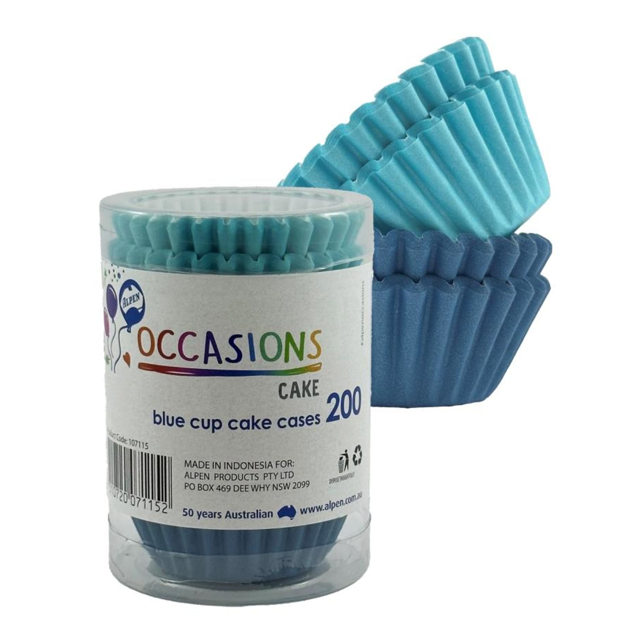 Catering Collection Cup Cake Cases Blues Assorted (38x21mm) (200 Pack)