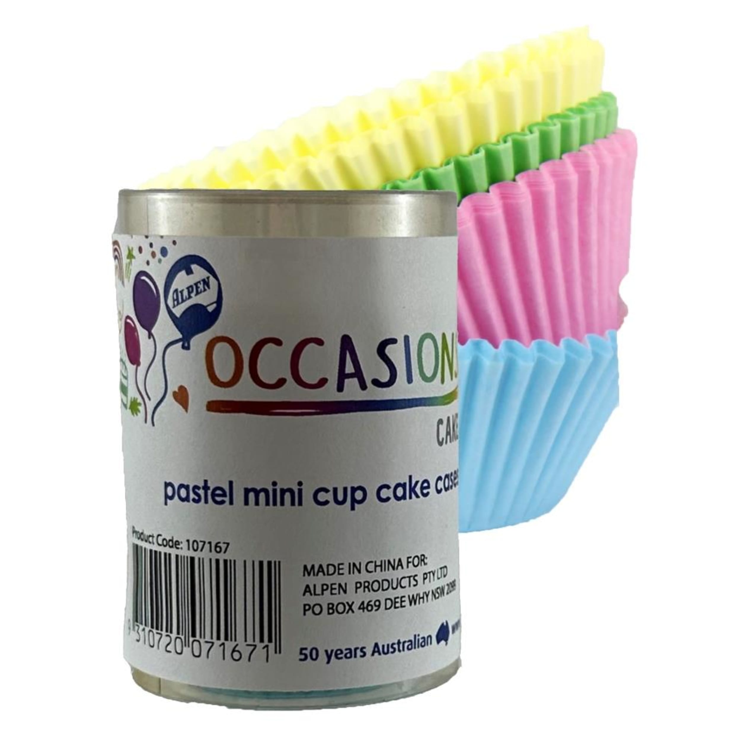 Catering Collection Mini Cup Cake Cases Pastel Assorted (30x20mm) (100 Pack)