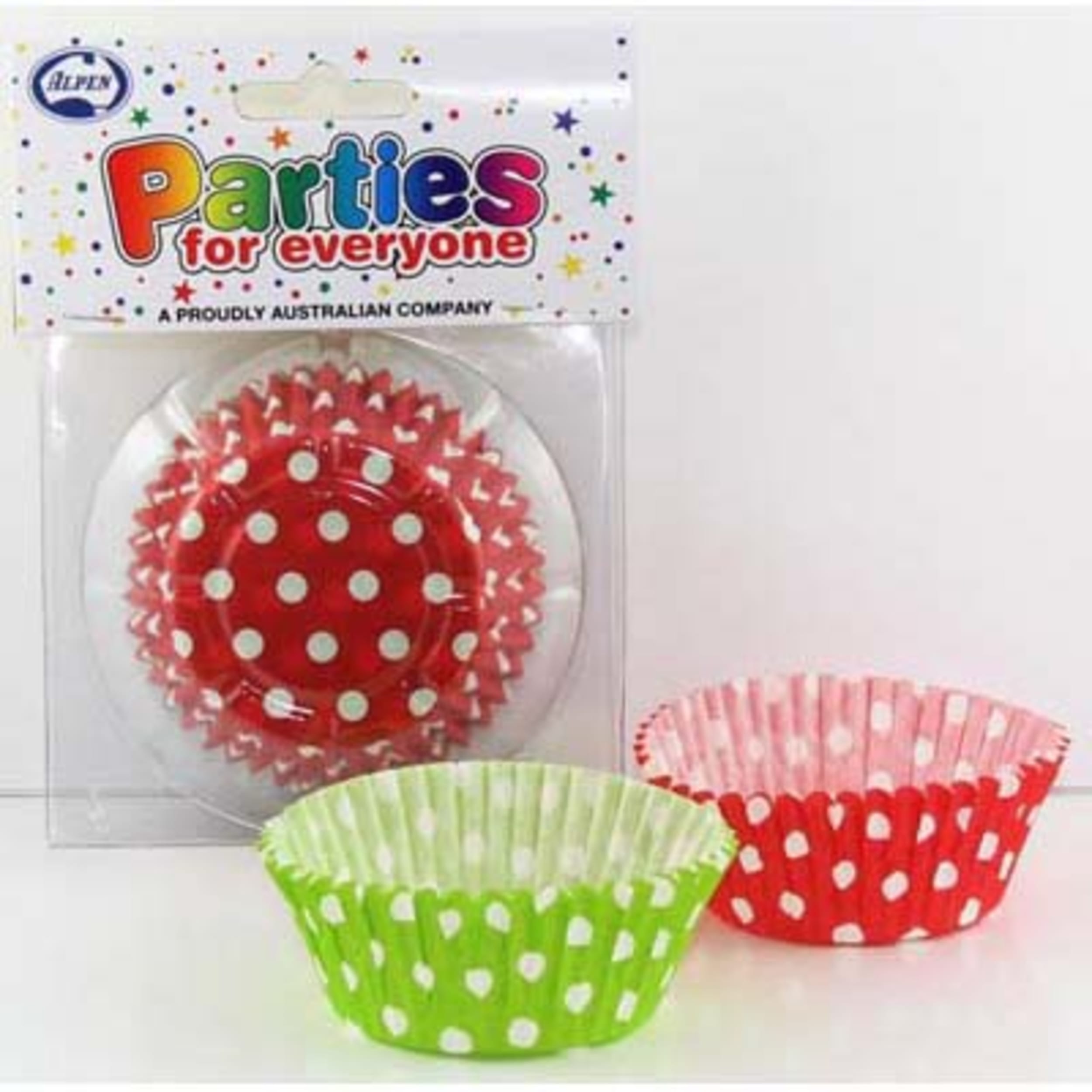Catering Collection Muffin Case Red & Green Polkadot Xmas (55x29.5mm) (80 Pack)