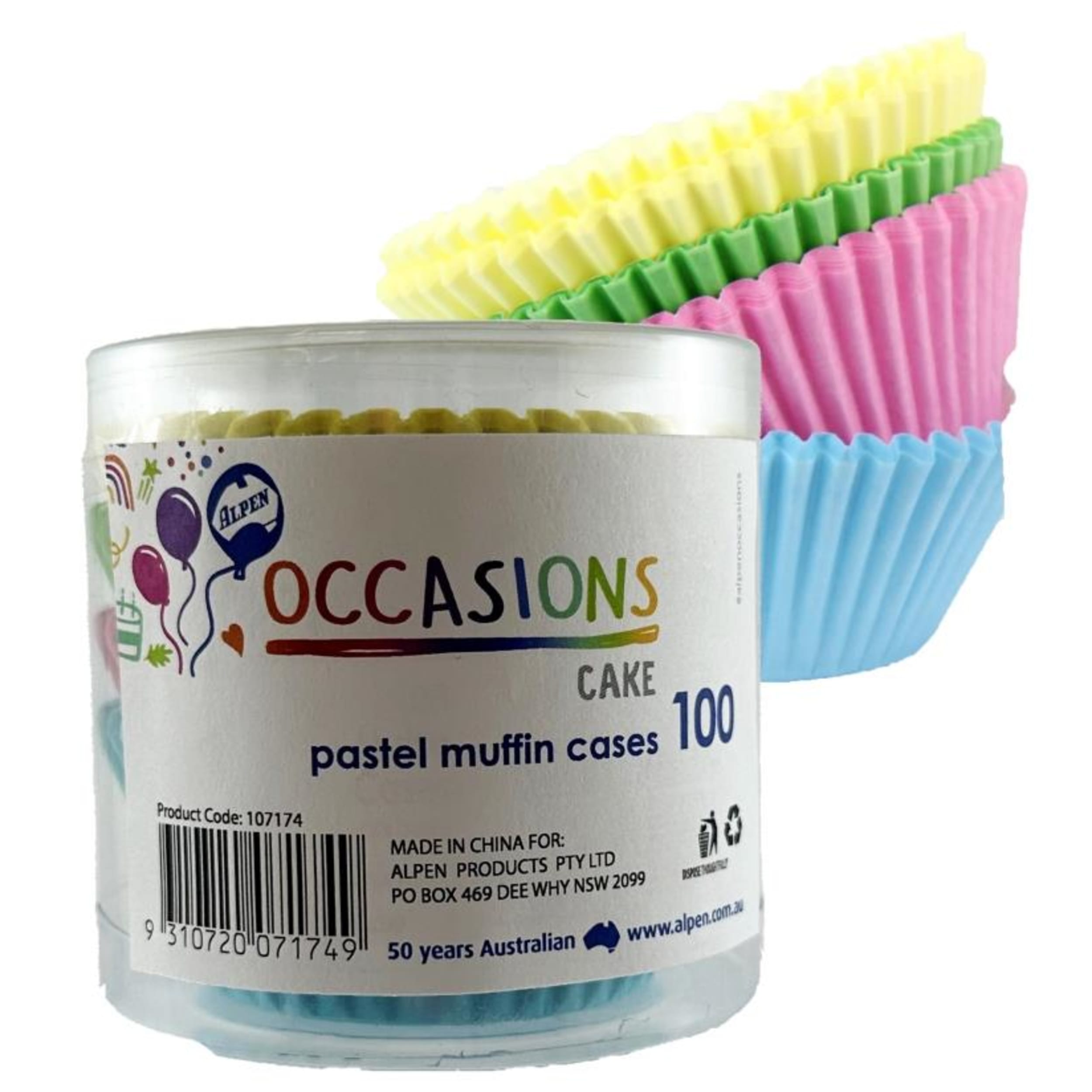 Catering Collection Muffin Case Pastel Assorted (55x29.5mm) (100 Pack)